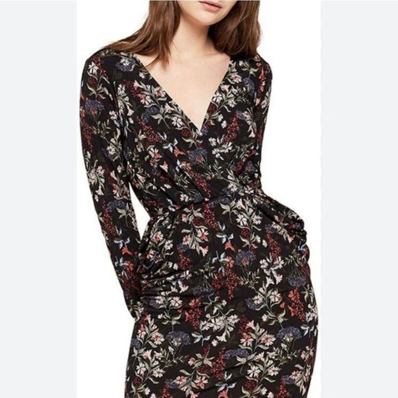 BCBGeneration Soft Knit Floral Dress. Dark Academia,  Romcom, Dark Floral - Picture 1 of 12